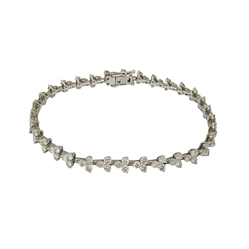 K18WG D5.00ct フラワーモチーフ ダイヤモンド ブレスレット【新品】