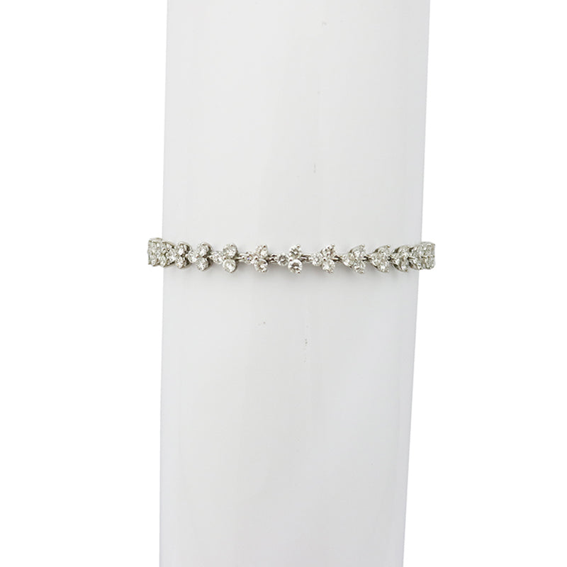 K18WG D5.00ct フラワーモチーフ ダイヤモンド ブレスレット【新品】