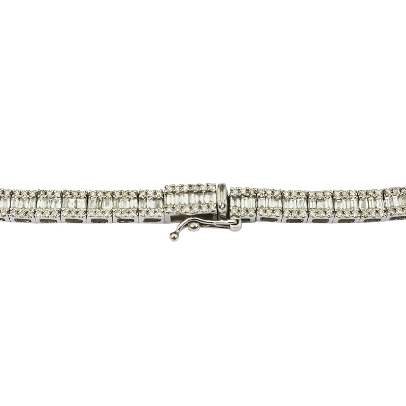 PT900/D10.00ct バケットダイヤモンド テニスネックレス【新品】