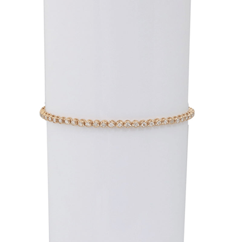 K18PG D1.00ct<BR>フラワー<BR>ダイヤモンド<BR>ブレスレット<BR>【NEW】