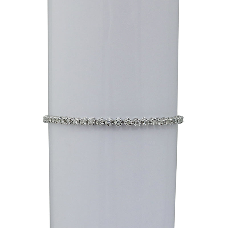 K18WG D1.00ct<BR>フラワー<BR>ダイヤモンド<BR>ブレスレット<BR>【NEW】