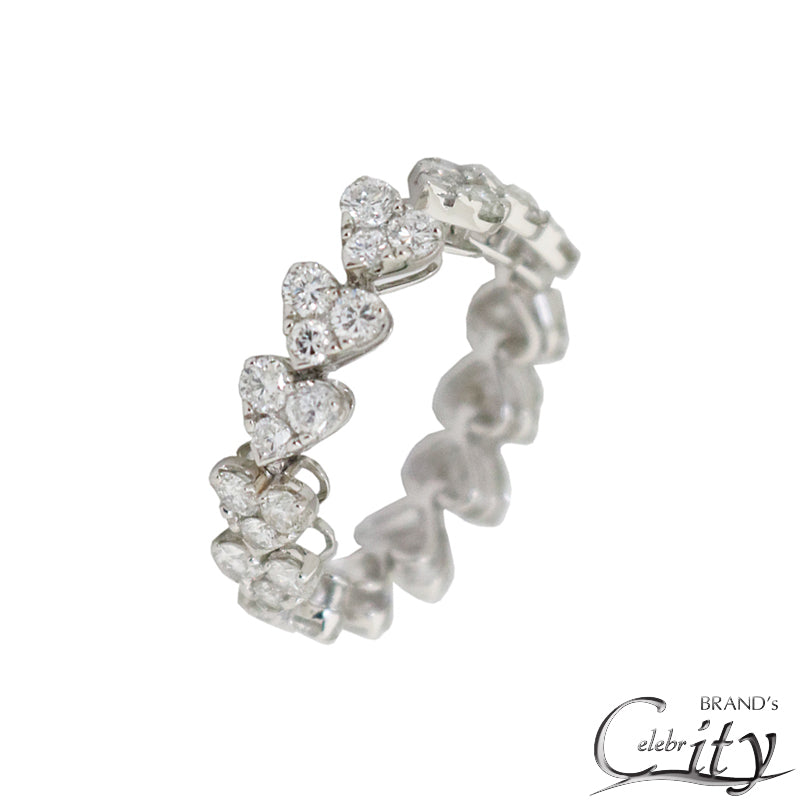 K18WG/D2.00ct<BR>ハート<BR>ダイヤモンドリング<BR>【NEW】