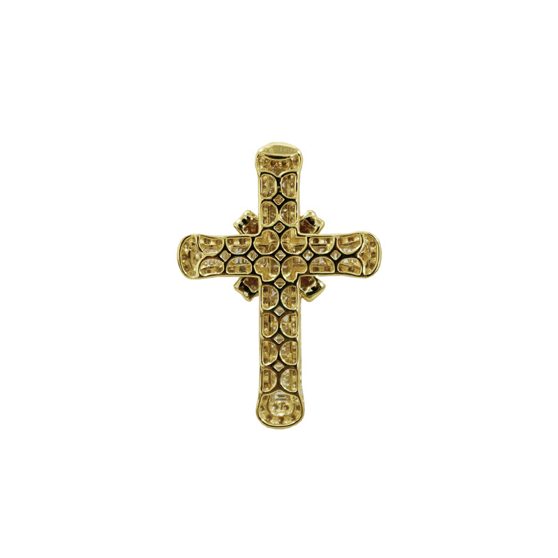 K18YG D2.00ct クロス バゲットダイヤモンド ペンダントトップ【新品】