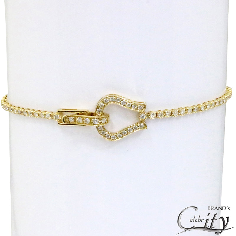 K18YG D1.00ct<BR>馬蹄<BR>ダイヤモンド<BR>ブレスレット<BR>【NEW】