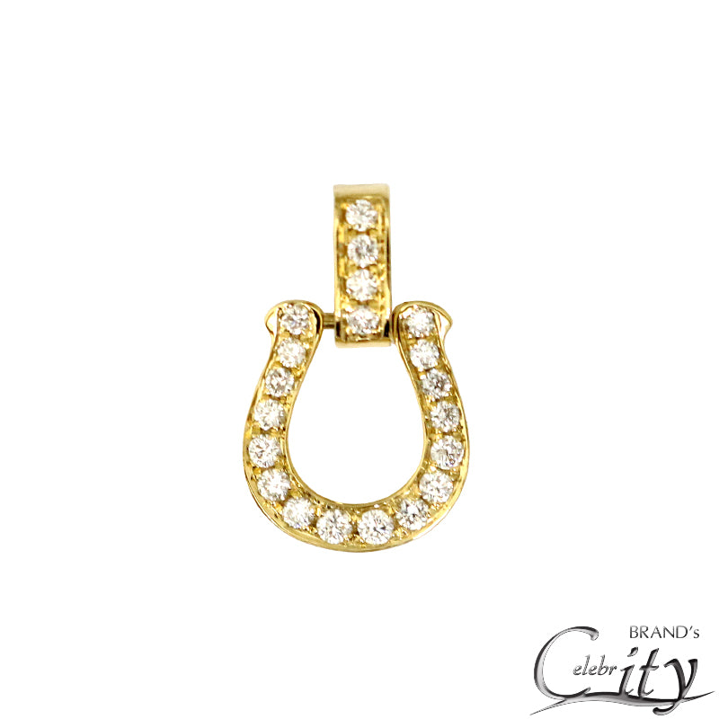 K18 YG D0.22ct 馬蹄モチーフ ダイヤモンドトップ Sサイズ【新品】