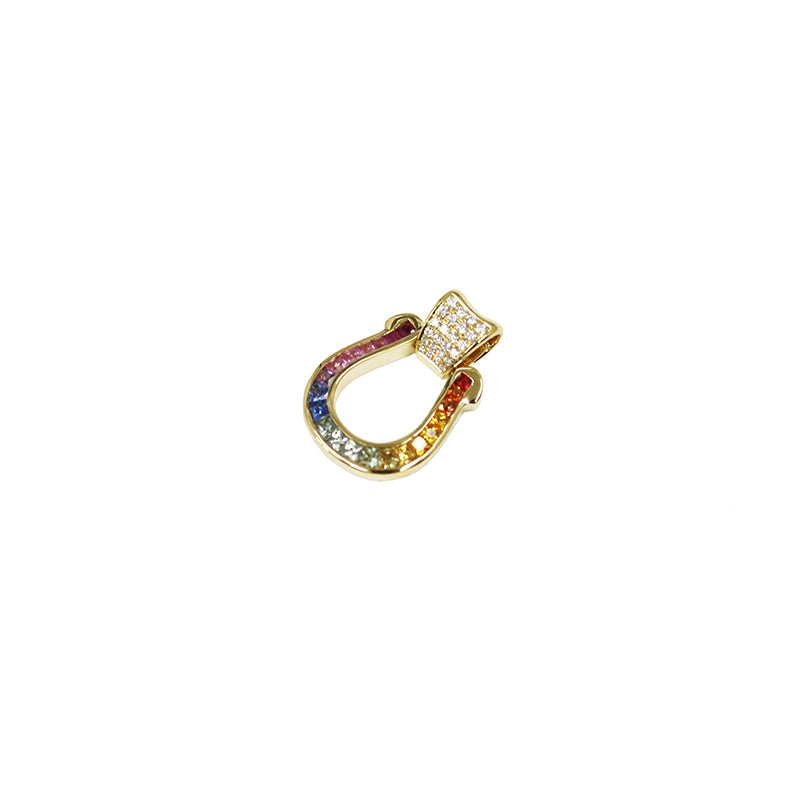 K18YG D0.20ct/2.65ct レインボー 馬蹄モチーフ ダイヤモンドトップ【新品】