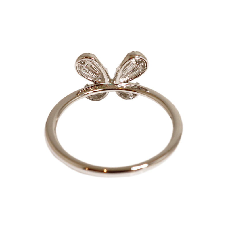 PT950 D0.30ct バタフライモチーフ バゲットダイヤモンド リング