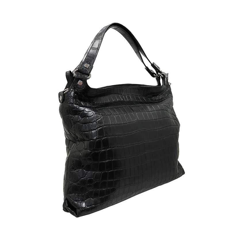 クロコダイル ショルダーバッグ ブラック×レッド【新品】