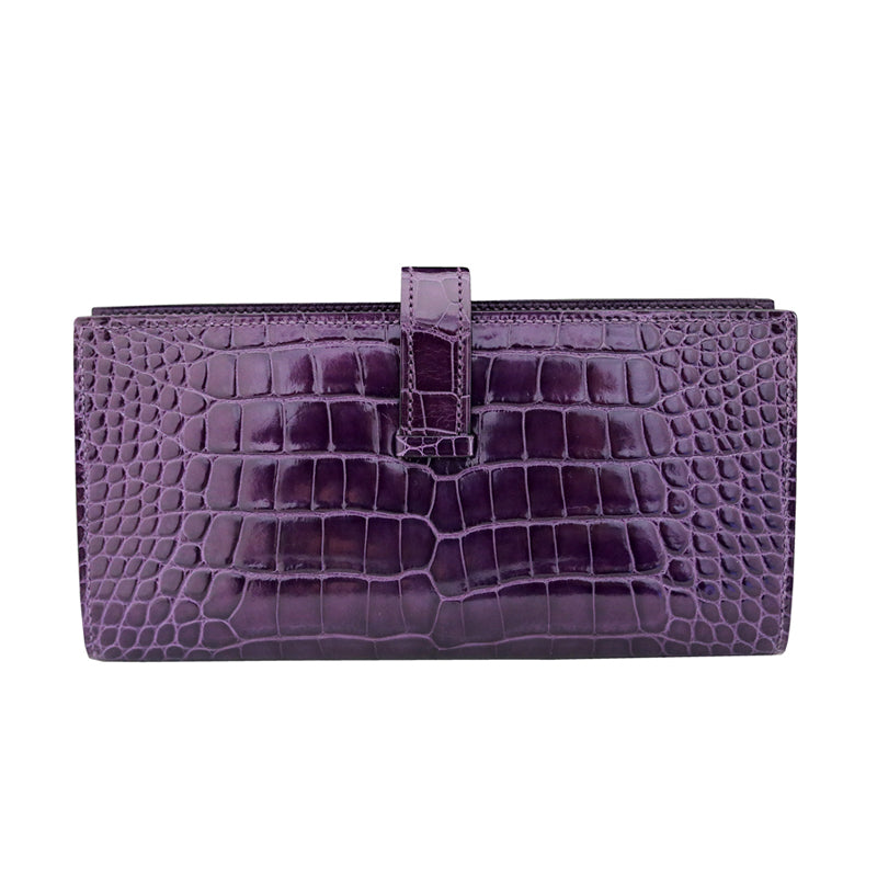 HERMES エルメス アリゲーター ベアン スフレ アメジスト □O刻印【新品】