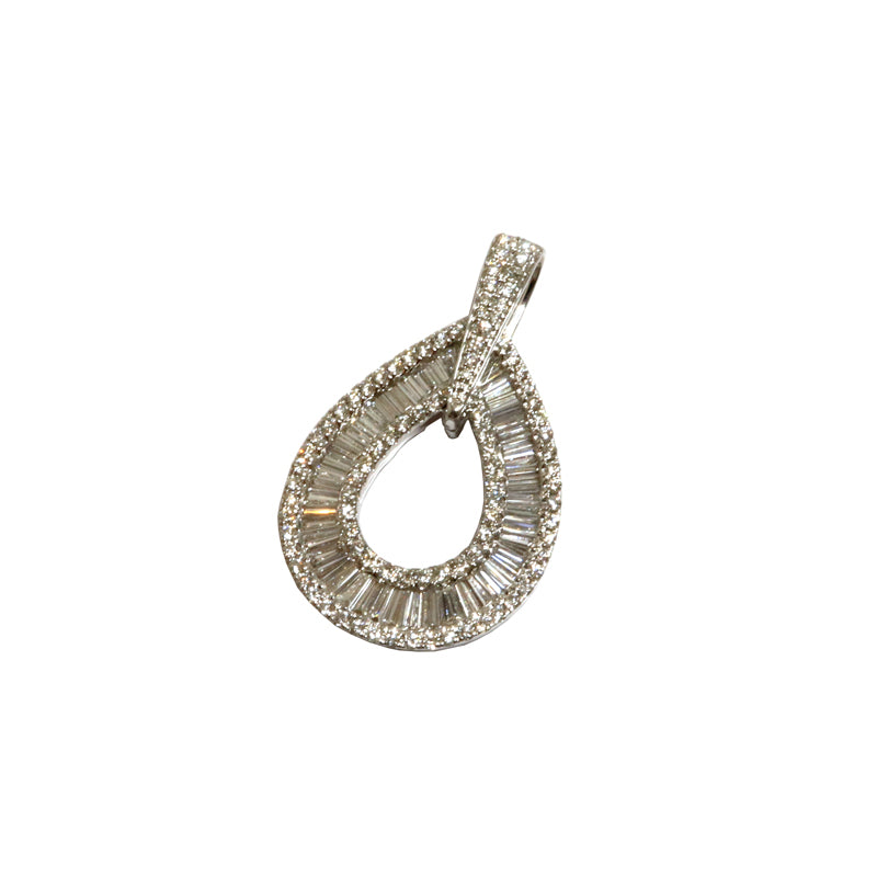 K18WG D3.00ct ドロップダイヤモンド ペンダントトップ 【NEW】