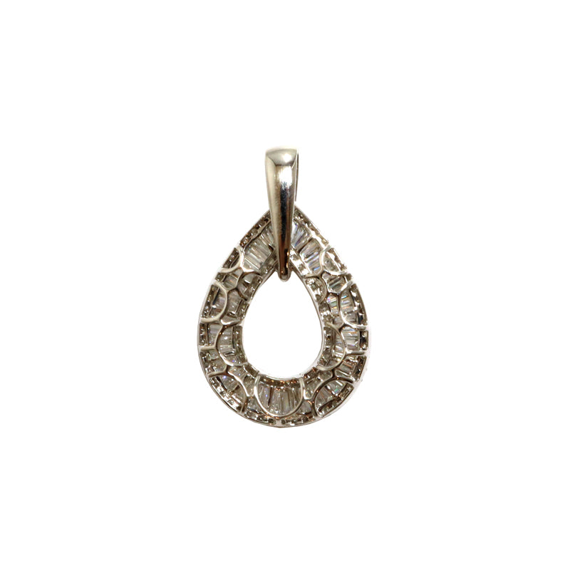 K18WG D3.00ct ドロップダイヤモンド ペンダントトップ 【NEW】