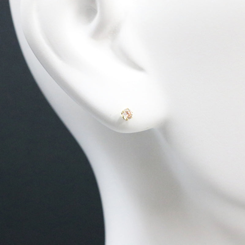 K18YG/D0.30ct<BR>一粒<BR>ダイヤモンドピアス<BR>【NEW】