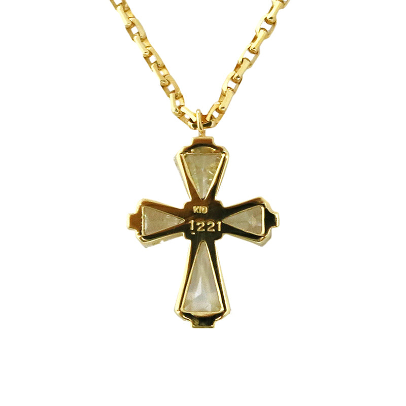 K10/K18YG/D1.221ct<BR>クロスダイヤモンド<BR>ペンダント<BR>【NEW】
