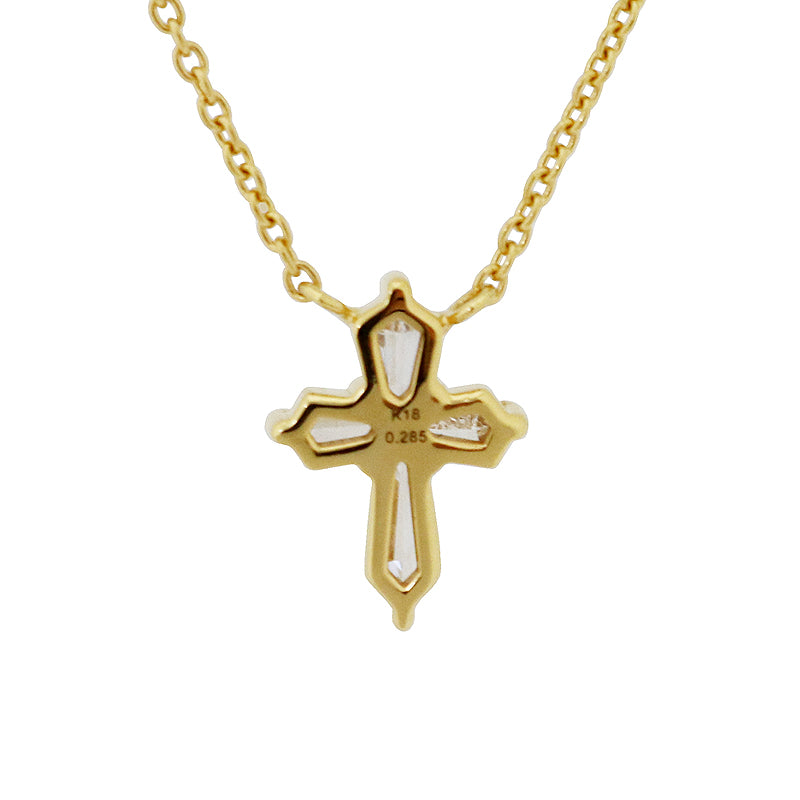 K18YG/D0.285ct クロスダイヤモンド ネックレス【新品】