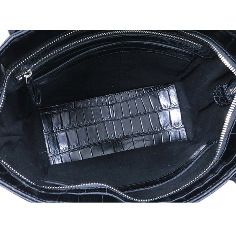 クロコダイル ハンドバッグ ブラック【新品】