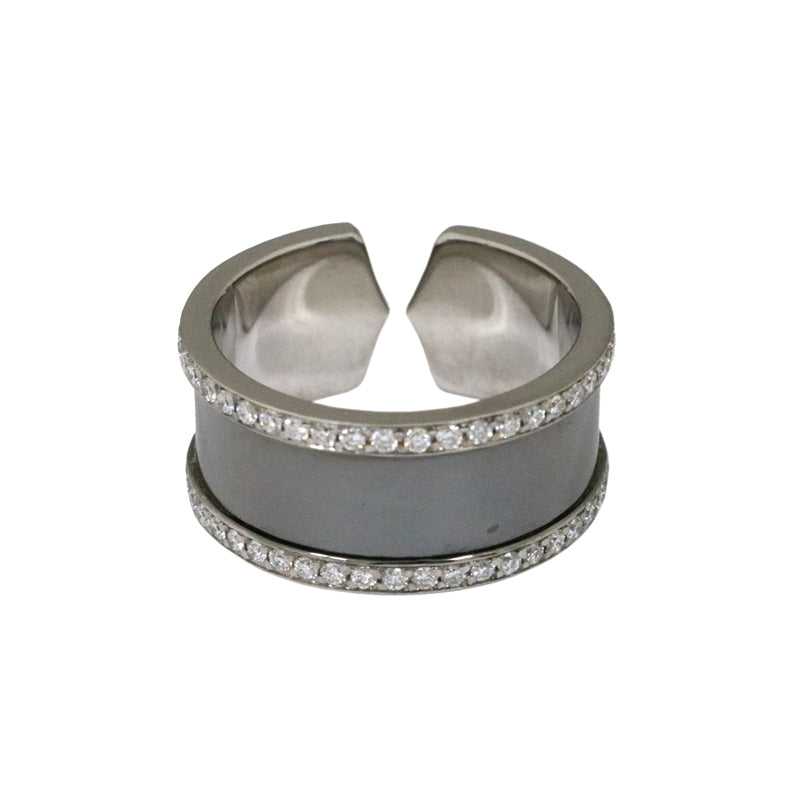 Cartier カルティエ<br>K18WG×ブラックラッカー<BR>C2リング<BR>【USED】