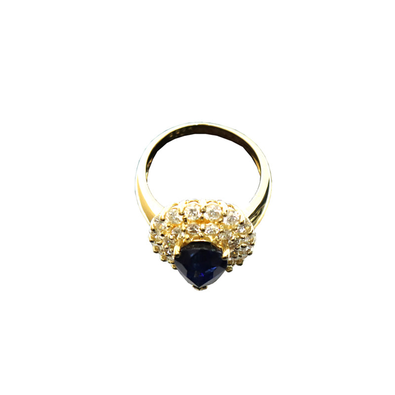 K18YG/SF3.05ct/D1.70ct サファイア ダイヤモンドリング【新品】