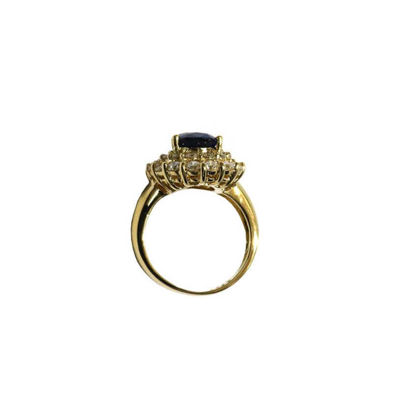 K18YG/SF3.05ct/D1.70ct サファイア ダイヤモンドリング【新品】