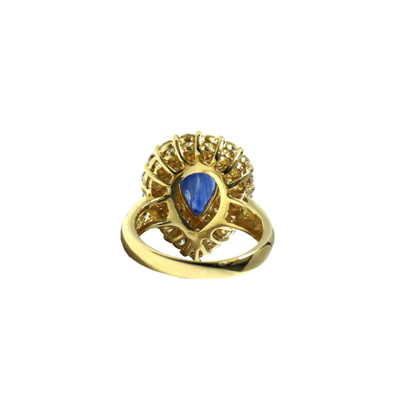 K18YG/SF3.05ct/D1.70ct サファイア ダイヤモンドリング【新品】