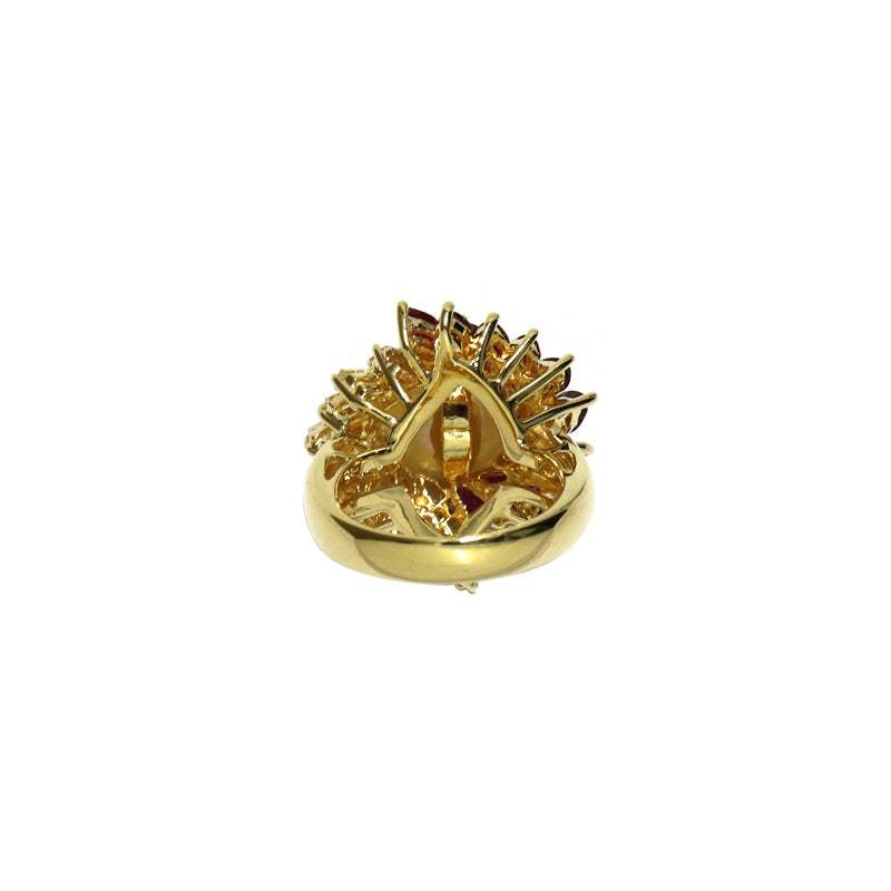 K18YG/R2.85ct/D1.87ct パール/ルビー ダイヤモンドリング【新品】