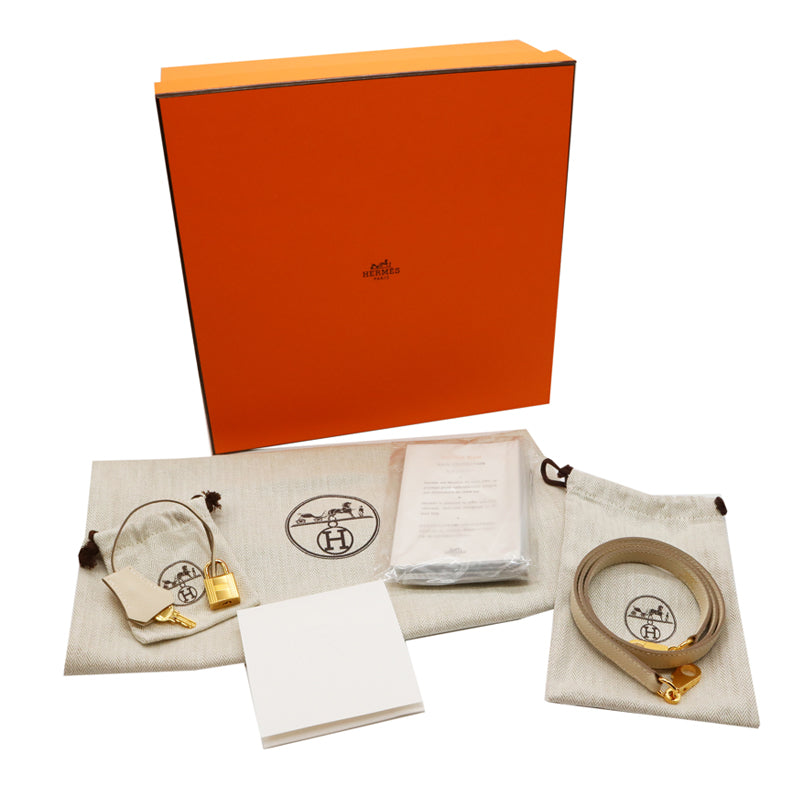 エルメス ボリード1923 25 クレ/GD金具 ヴォーエプソン