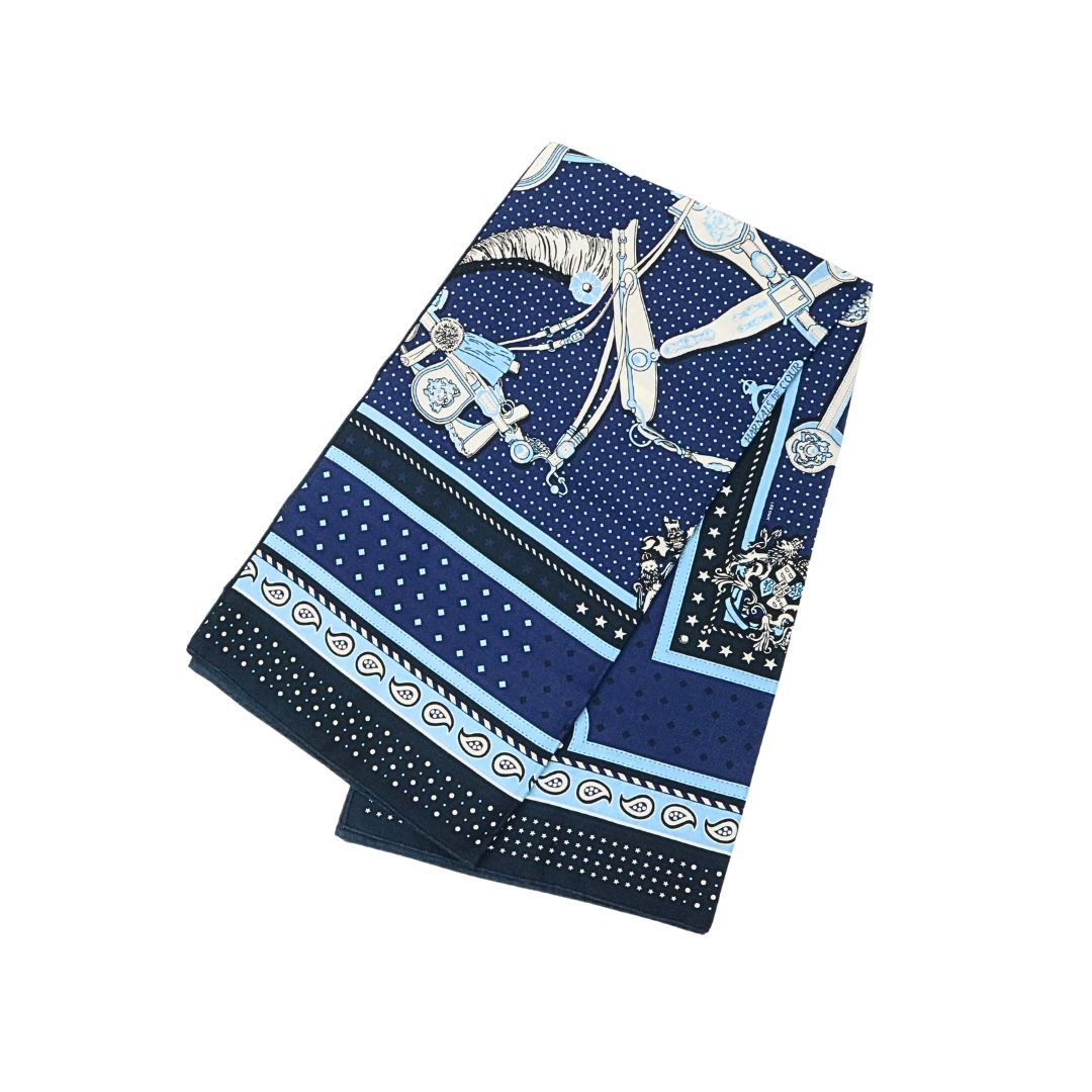 カレジェアン140 《宮廷の馬具》<br>カシミヤ<br>マリン/ブルー/シエル<br>【未使用品】