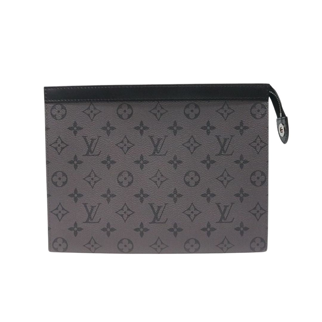 ポシェット・ヴォワヤージュ<br>モノグラム・エクリプス<br>キャンバス/リバース キャンバス<br>レザー<br>グレー/シルバー金具<br>【USED】