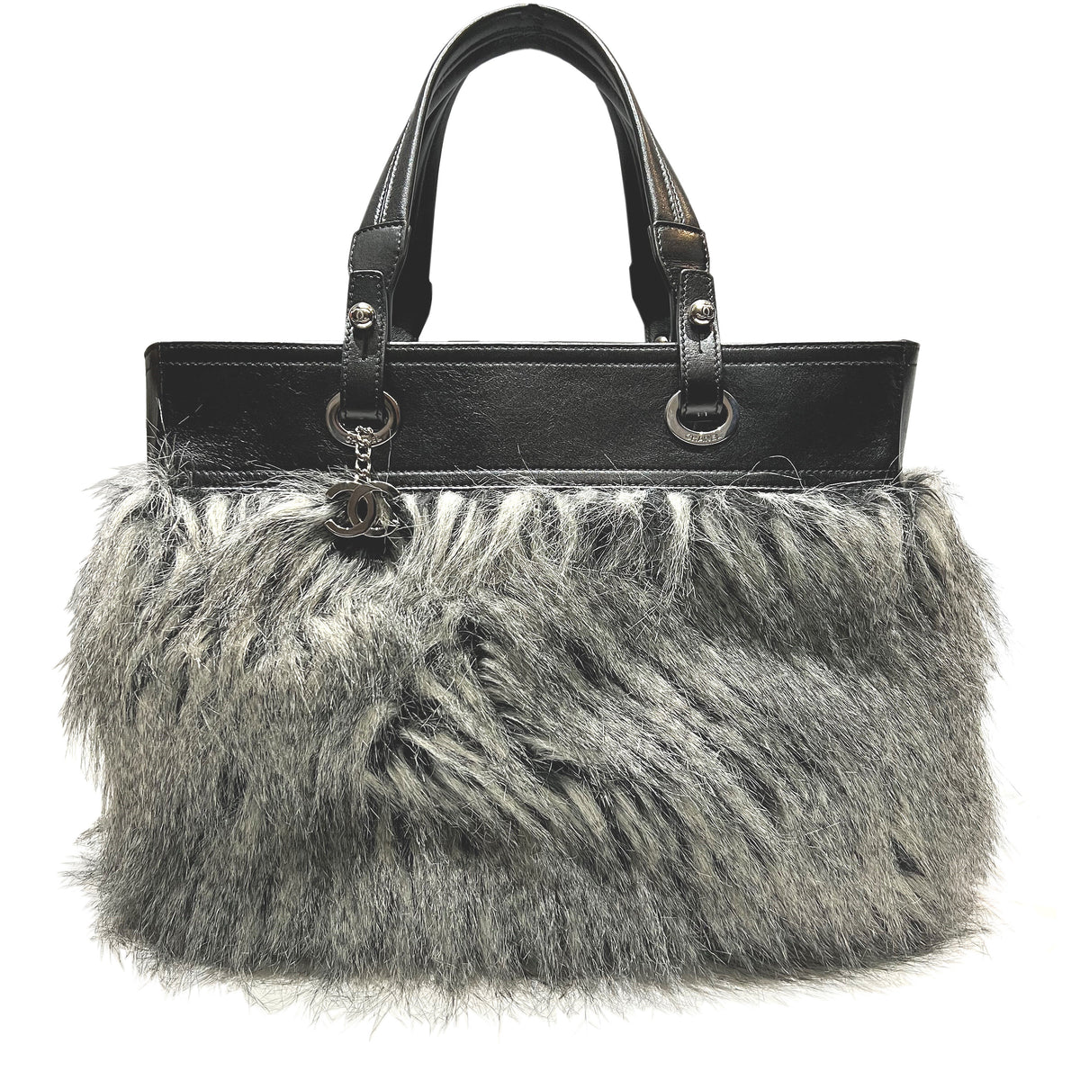 CHANEL シャネル パリビアリッツ ファー トートバッグMM【中古】