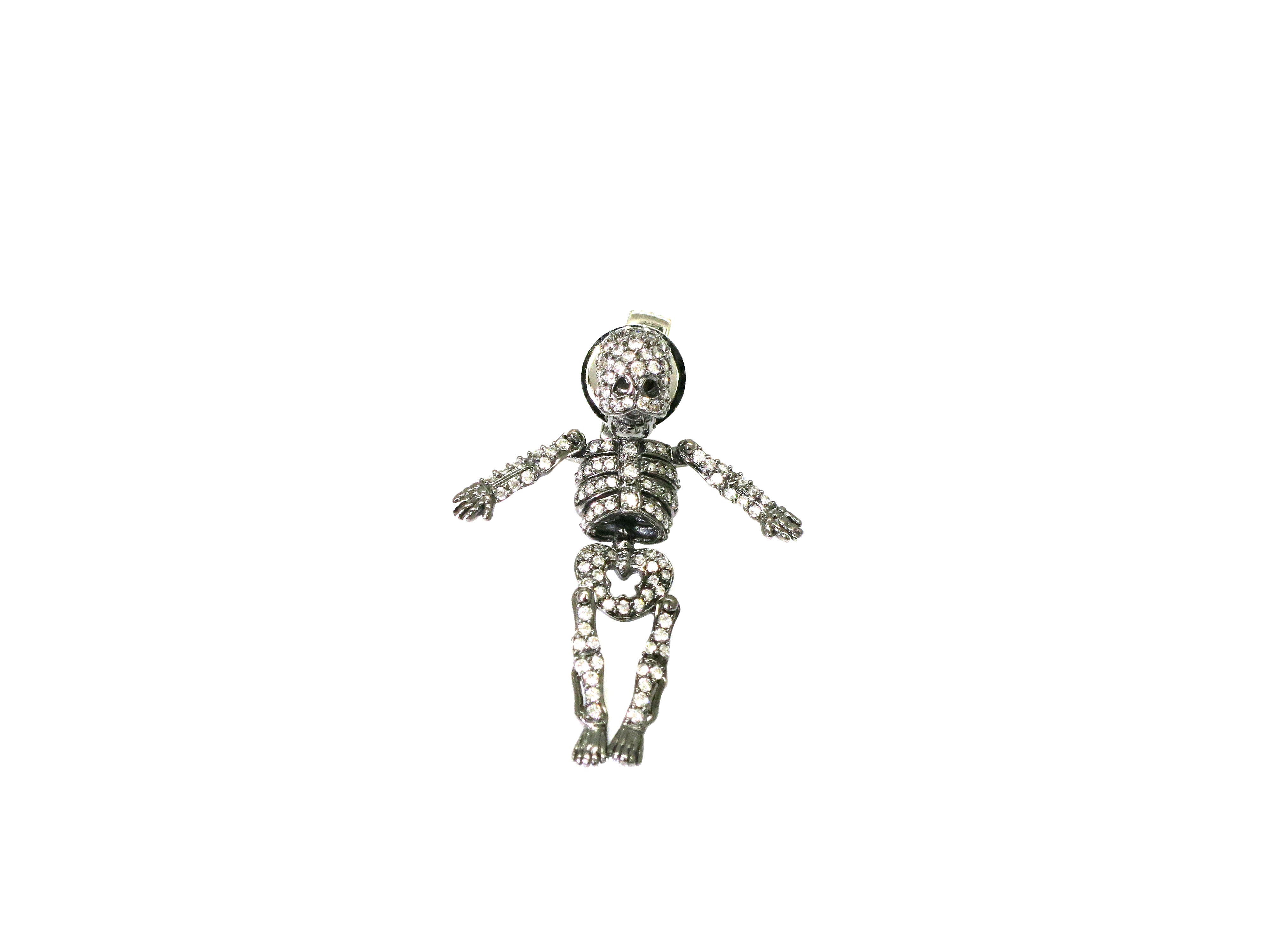 ORIGINAL JEWELRY<br>【オリジナルジュエリー】<br>K18WG D0.66ct<BR>ドクロ<BR>ダイヤモンドブローチ<BR>【NEW】