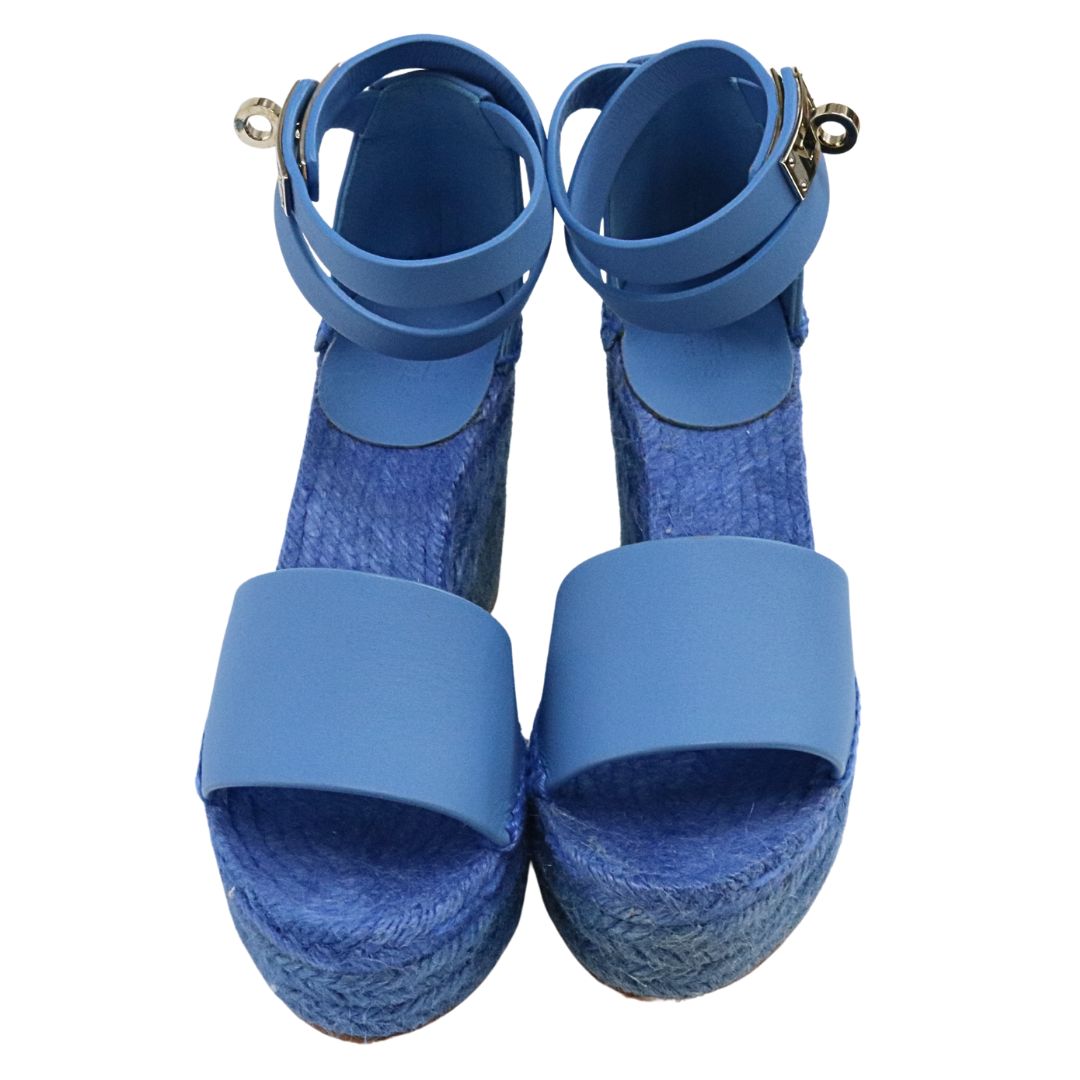 エスパドリーユ ティヴォリ<br>レザー×キャンバス<br>ブルー系<br>【USED】