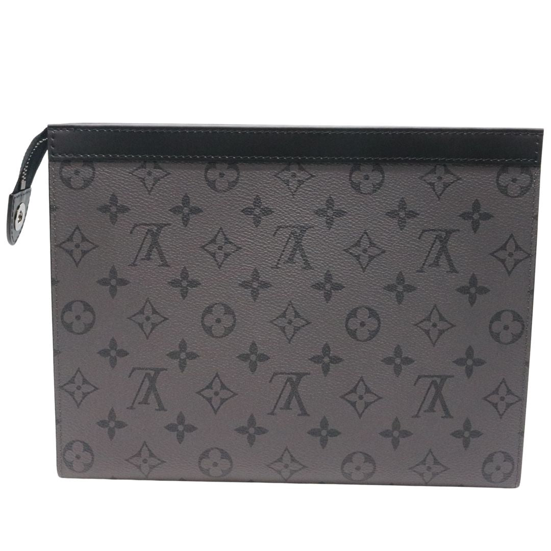 ポシェット・ヴォワヤージュ<br>モノグラム・エクリプス<br>キャンバス/リバース キャンバス<br>レザー<br>グレー/シルバー金具<br>【USED】