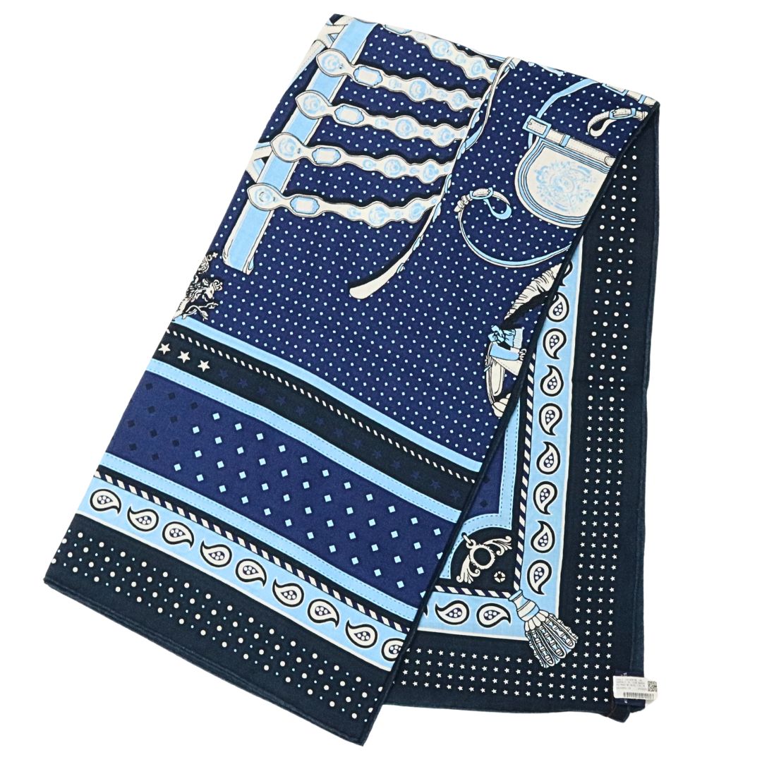 カレジェアン140 《宮廷の馬具》<br>カシミヤ<br>マリン/ブルー/シエル<br>【未使用品】