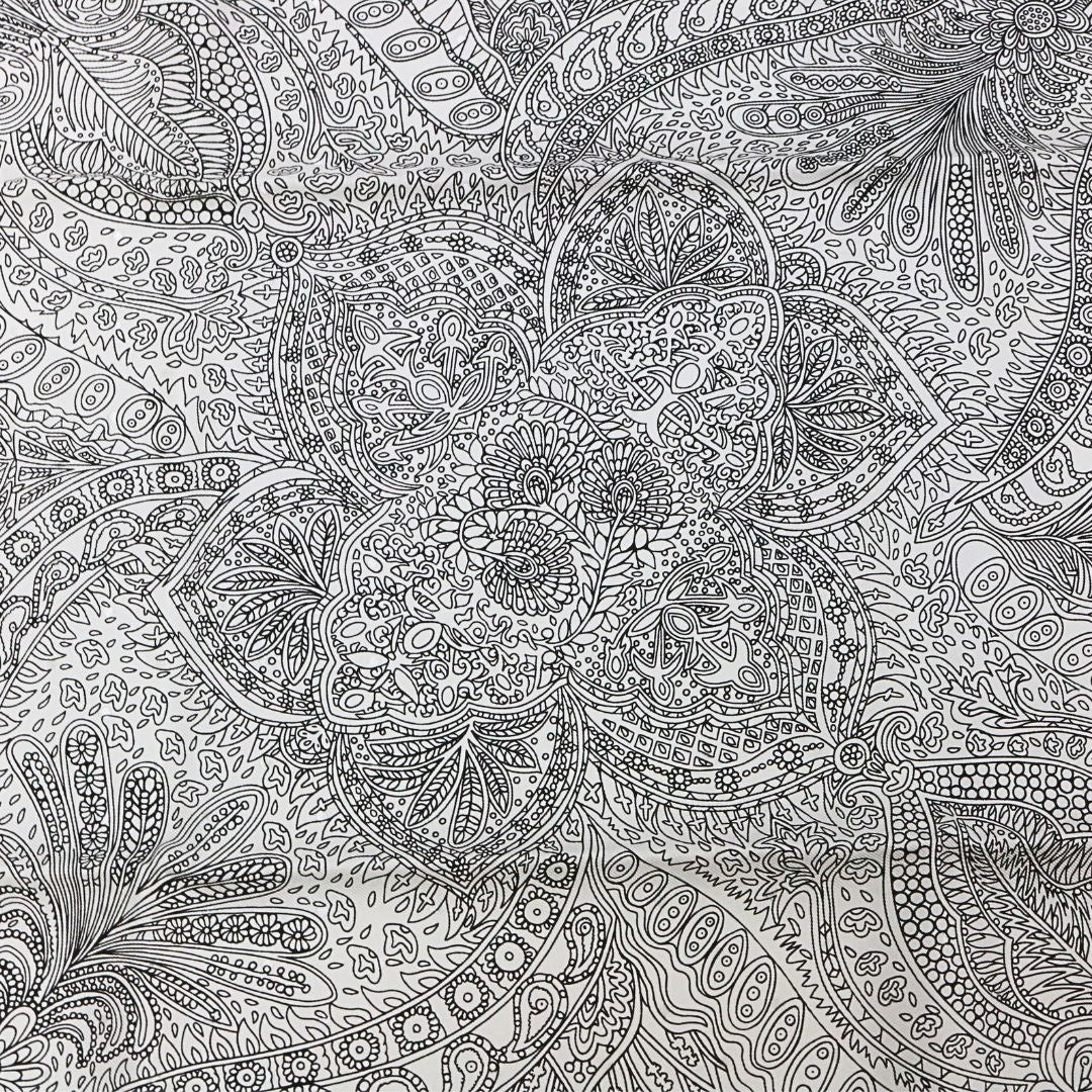 カレ 55 マハラニの庭<br>シルク100％<br>ブラン/ノワール/ルージュ<br>【未使用品】