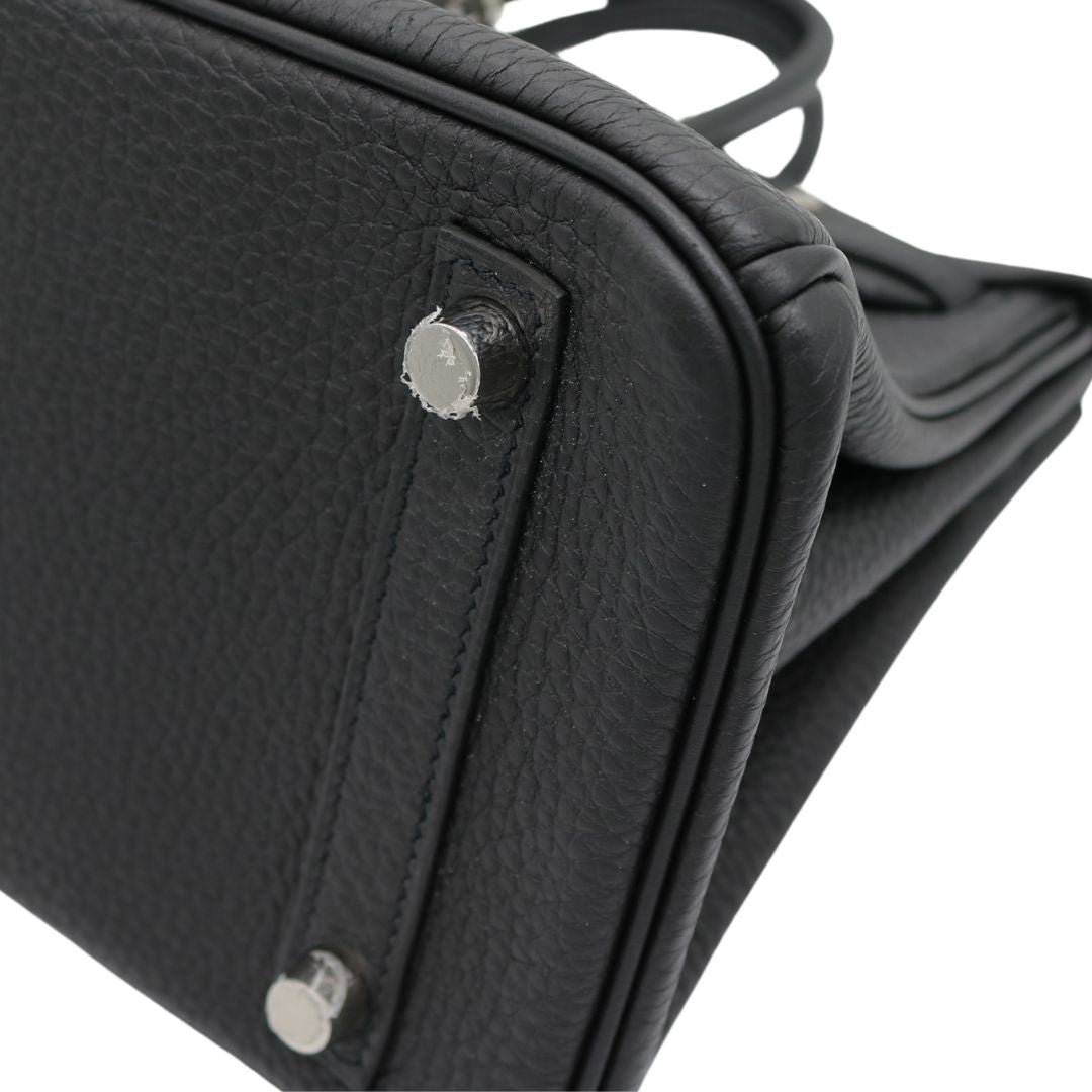 バーキン 25 <br>トゴ<br>ブラック/シルバー金具<br>【USED】
