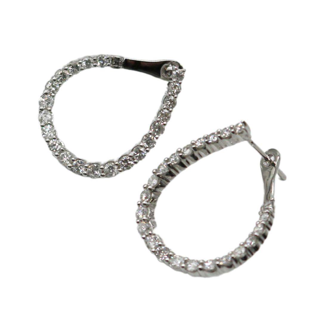 K18WG/D0.05ct<BR>ドロップダイヤモンド ピアス<BR>【NEW】
