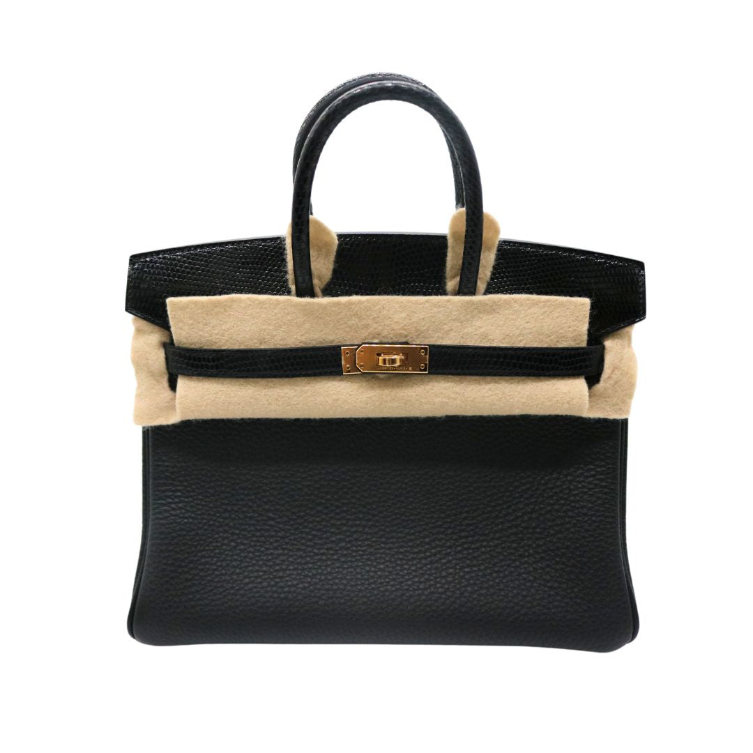 バーキン 25 タッチ<br>トゴ×リザード<br>ブラック/GD金具【未使用品】