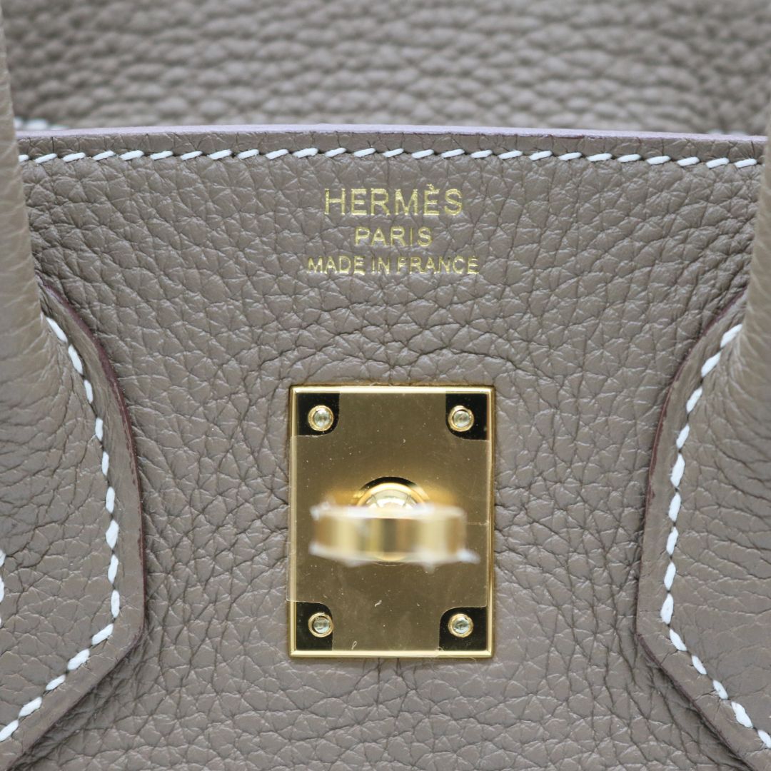 HERMES【エルメス】<br>バーキン25<br>トゴ<br>エトゥープ/ゴールド金具【NEW】