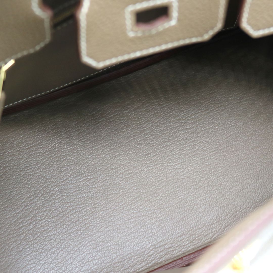 HERMES【エルメス】<br>バーキン25<br>トゴ<br>エトゥープ/ゴールド金具【NEW】