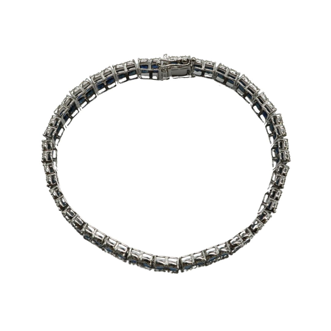 ORIGINAL JEWELRY<br>【オリジナルジュエリー】<br>K18WG D1.85ct/SF17.72ct<BR>サファイアダイヤモンド<BR>テニスブレスレット<BR>【NEW】