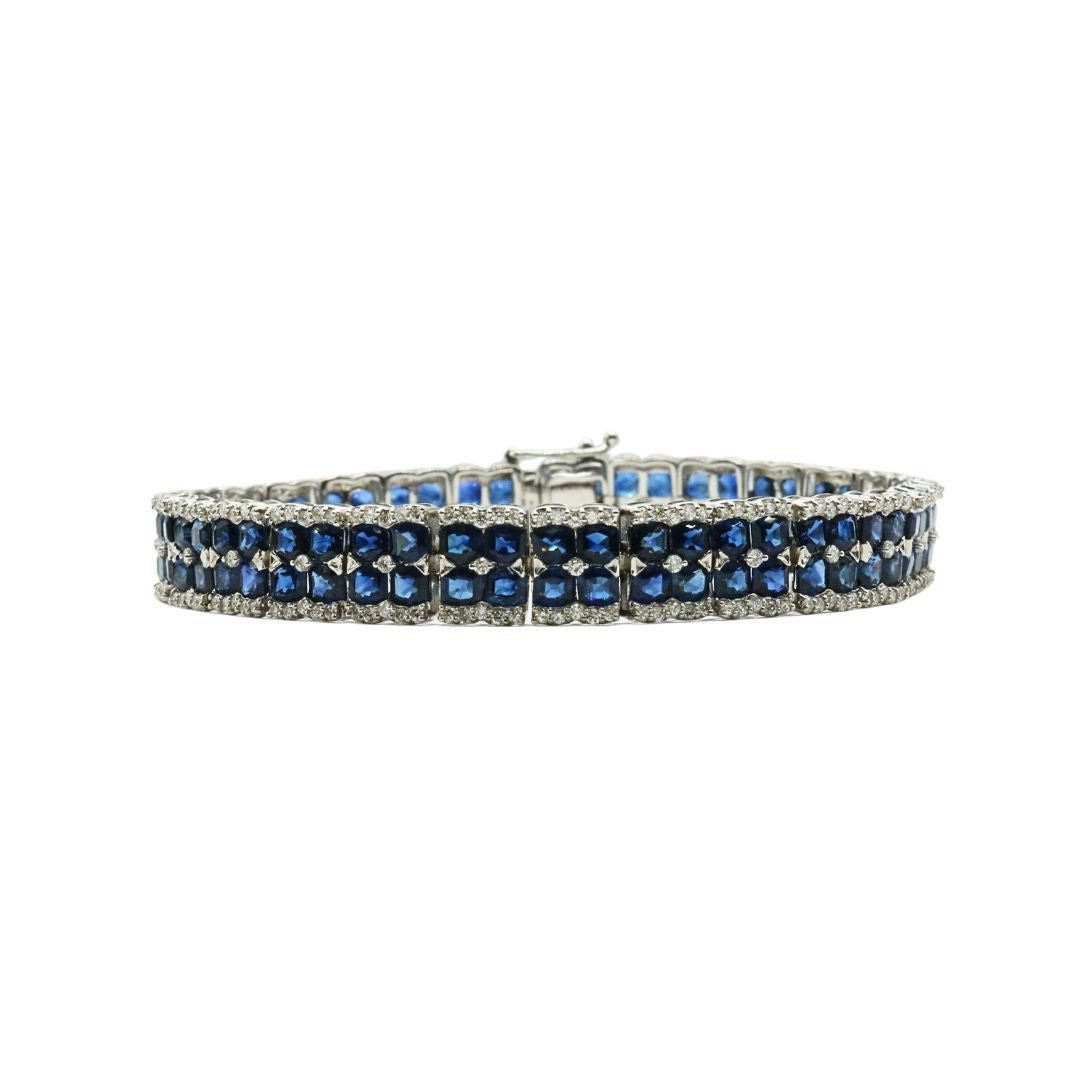 ORIGINAL JEWELRY<br>【オリジナルジュエリー】<br>K18WG D1.85ct/SF17.72ct<BR>サファイアダイヤモンド<BR>テニスブレスレット<BR>【NEW】