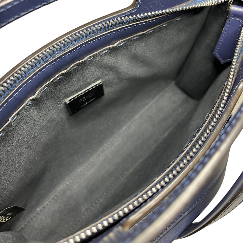 ショッパースモール<BR>レザー<BR>ネイビー/シルバー金具<BR>【USED】