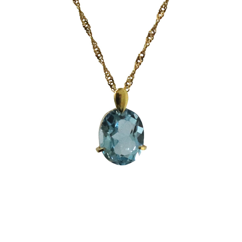 ORIGINAL JEWELRY<br>【オリジナルジュエリー】<br>K18YG/3.0ct/1石<br>ブルートパーズネックレス<br>【NEW】