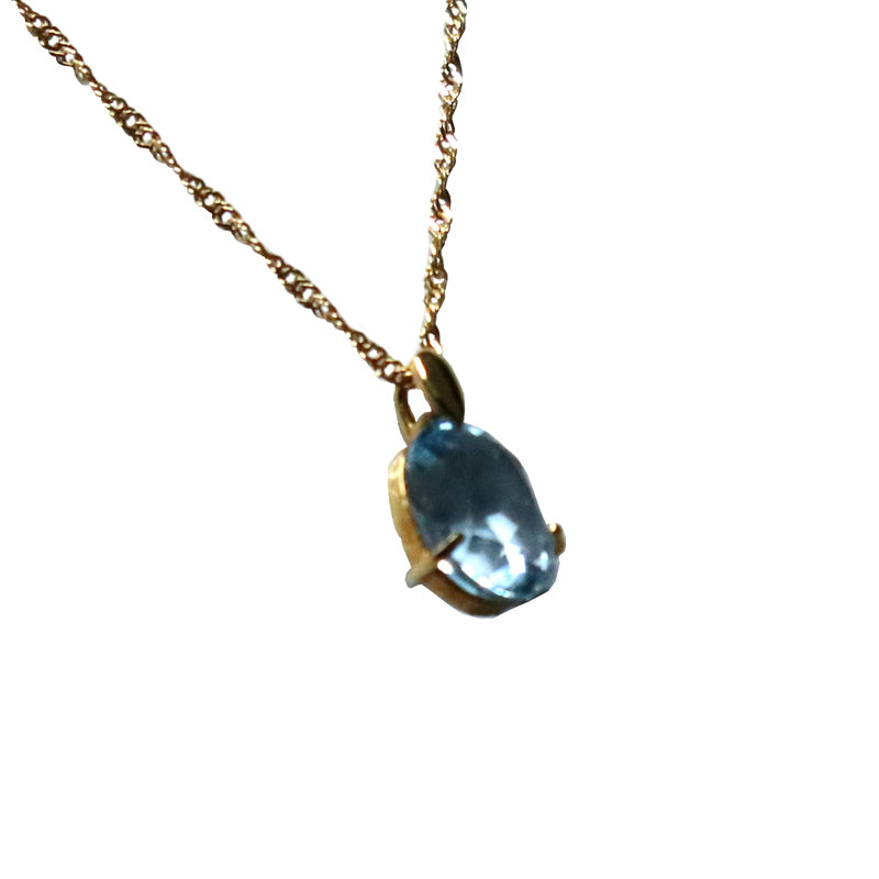 ORIGINAL JEWELRY<br>【オリジナルジュエリー】<br>K18YG/3.0ct/1石<br>ブルートパーズネックレス<br>【NEW】