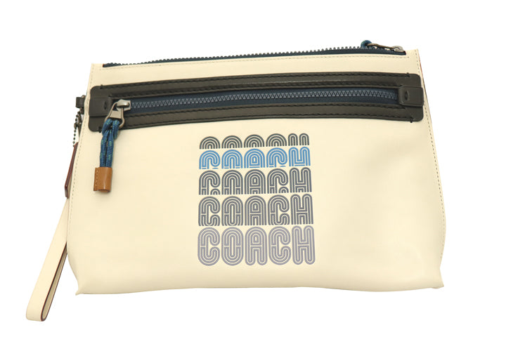 スポーツカーフレザー<BR>コーチプリント付き<BR>アカデミーポーチ<BR>69212<BR>【未使用品】