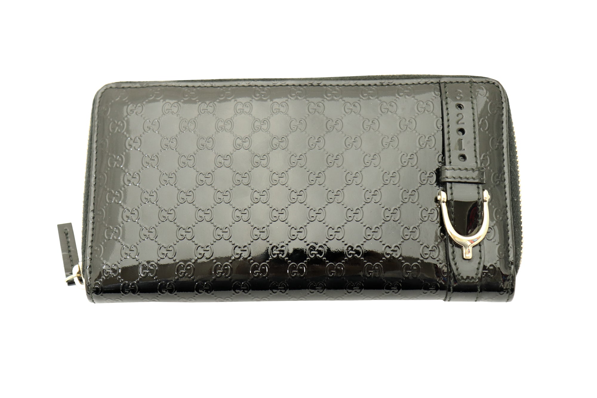 GG ベルトモチーフ<BR>ラウンドファスナー<BR>長財布<BR>309753<br>【USED】