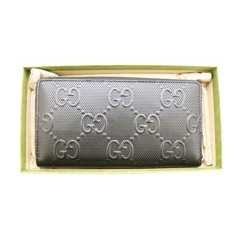 GGエンボス<BR>ジップアラウンドウォレット<BR>ブラック<br>625558<BR>【NEW】