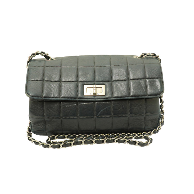 ラムスキン<BR>2.55ライン チョコバー<BR>チェーンショルダーバッグ<br>【USED】
