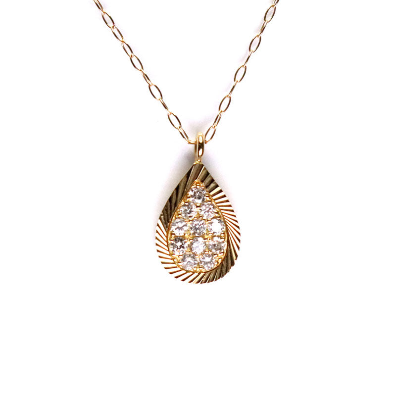 ORIGINAL JEWELRY<br>【オリジナルジュエリー】<br>K18YG/D0.13ct<br>ティアドロップ<br>ダイヤモンドネックレス<br>【NEW】