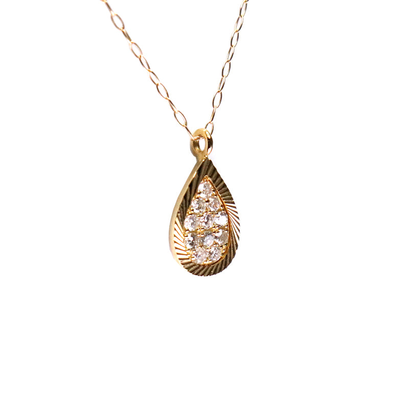 ORIGINAL JEWELRY<br>【オリジナルジュエリー】<br>K18YG/D0.13ct<br>ティアドロップ<br>ダイヤモンドネックレス<br>【NEW】