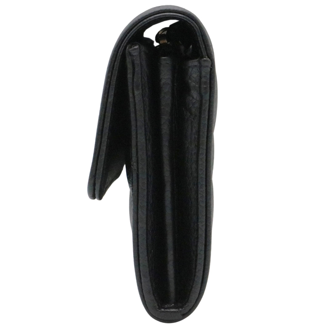 ボーイシャネル ロング<br>フラップ ウォレット<br>キャビアスキン<br>ブラック/ゴールド金具<br>【USED】